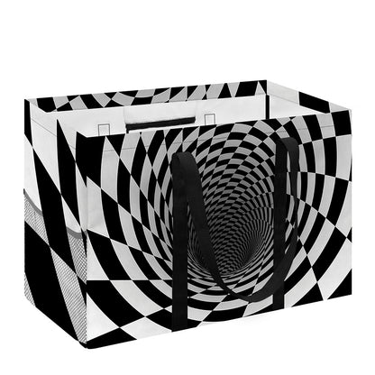Black And White Hypnotic Illusion Print Utility Tote Bag