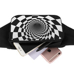 Black And White Hypnotic Illusion Print Waist Bag