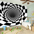 Black And White Hypnotic Illusion Print Wall Sticker