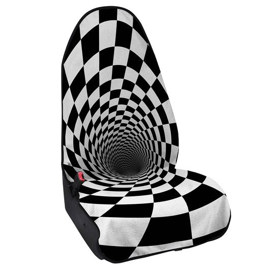 Black And White Hypnotic Illusion Print Waterproof Car Seat Cover