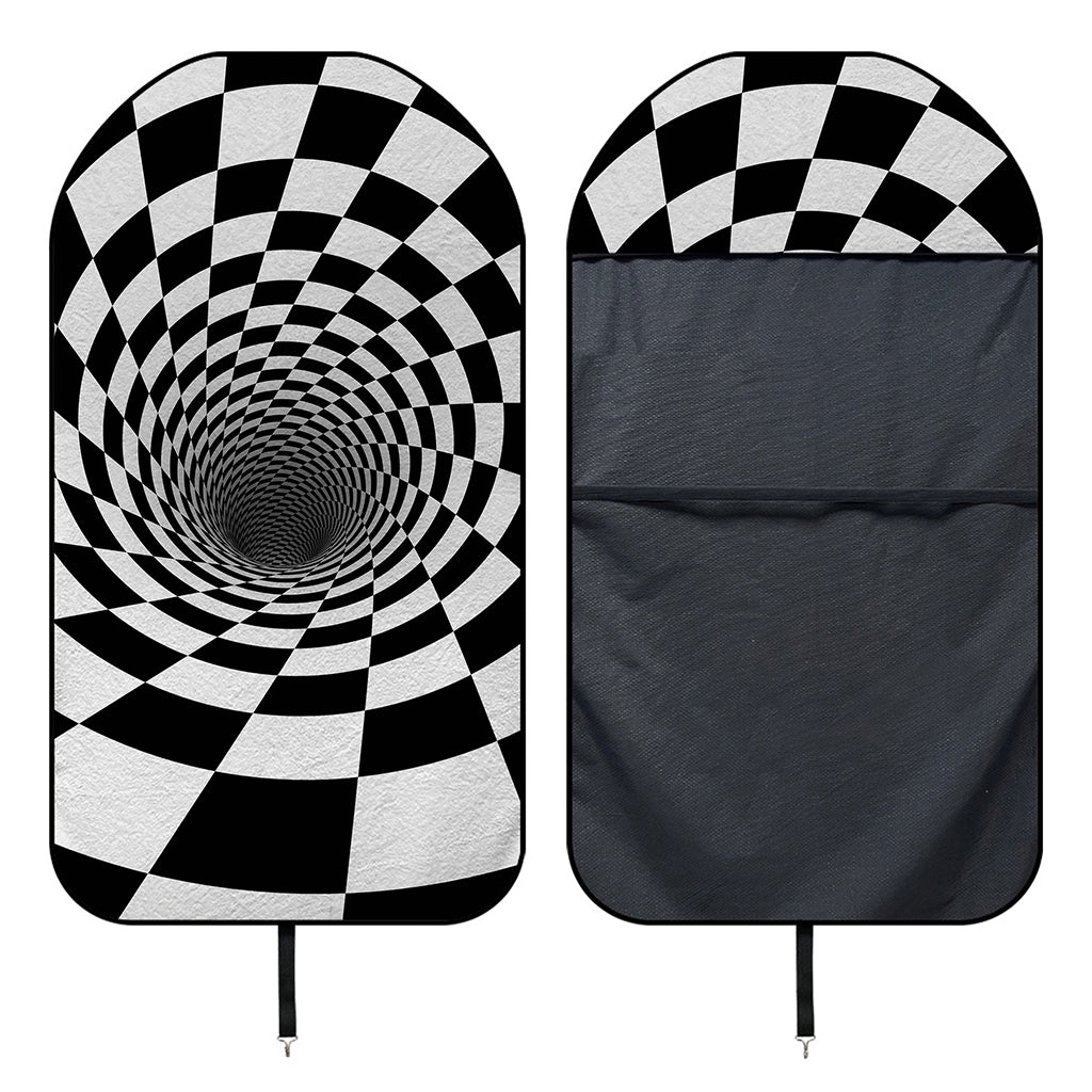 Black And White Hypnotic Illusion Print Waterproof Car Seat Cover