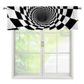 Black And White Hypnotic Illusion Print Window Valance