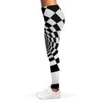 Black And White Hypnotic Illusion Print Women's Leggings