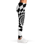 Black And White Hypnotic Illusion Print Women's Leggings