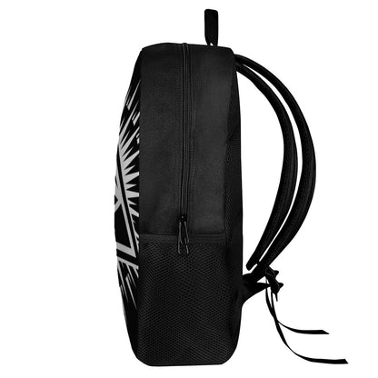 Black And White Illuminati Print 17 Inch Backpack