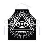Black And White Illuminati Print Adjustable Apron