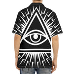 Black And White Illuminati Print Aloha Shirt