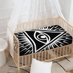 Black And White Illuminati Print Baby Crib Sheet