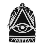 Black And White Illuminati Print Backpack