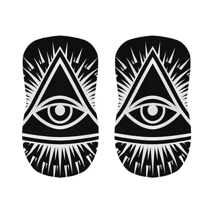 Black And White Illuminati Print Bar Stool Covers