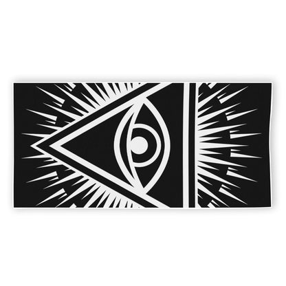 Black And White Illuminati Print Beach Towel