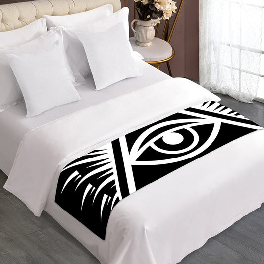 Black And White Illuminati Print Bed Runner
