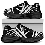 Black And White Illuminati Print Black Chunky Shoes