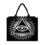 Black And White Illuminati Print Canvas Tote Bag