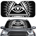 Black And White Illuminati Print Car Windshield Sun Shade