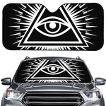 Black And White Illuminati Print Car Windshield Sun Shade