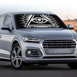 Black And White Illuminati Print Car Windshield Sun Shade