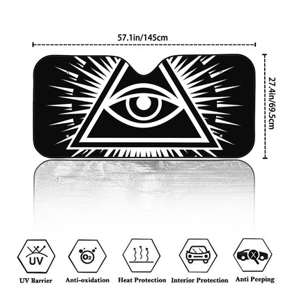 Black And White Illuminati Print Car Windshield Sun Shade