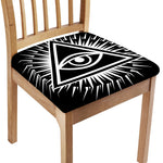 Black And White Illuminati Print Chair Cushion Cover