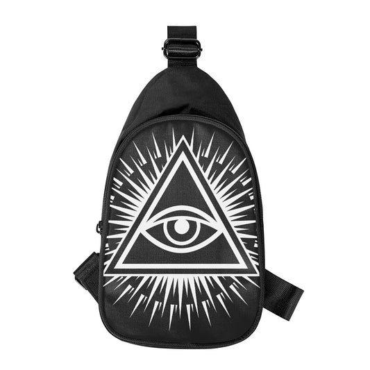 Black And White Illuminati Print Chest Bag