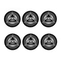 Black And White Illuminati Print Coaster Set