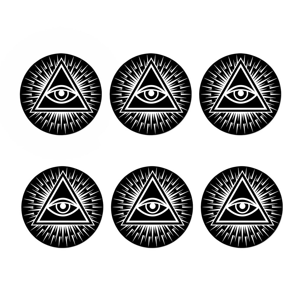 Black And White Illuminati Print Coaster Set