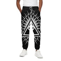 Black And White Illuminati Print Cotton Sweatpants