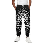 Black And White Illuminati Print Cotton Pants