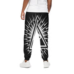 Black And White Illuminati Print Cotton Pants