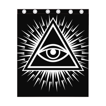 Black And White Illuminati Print Curtain
