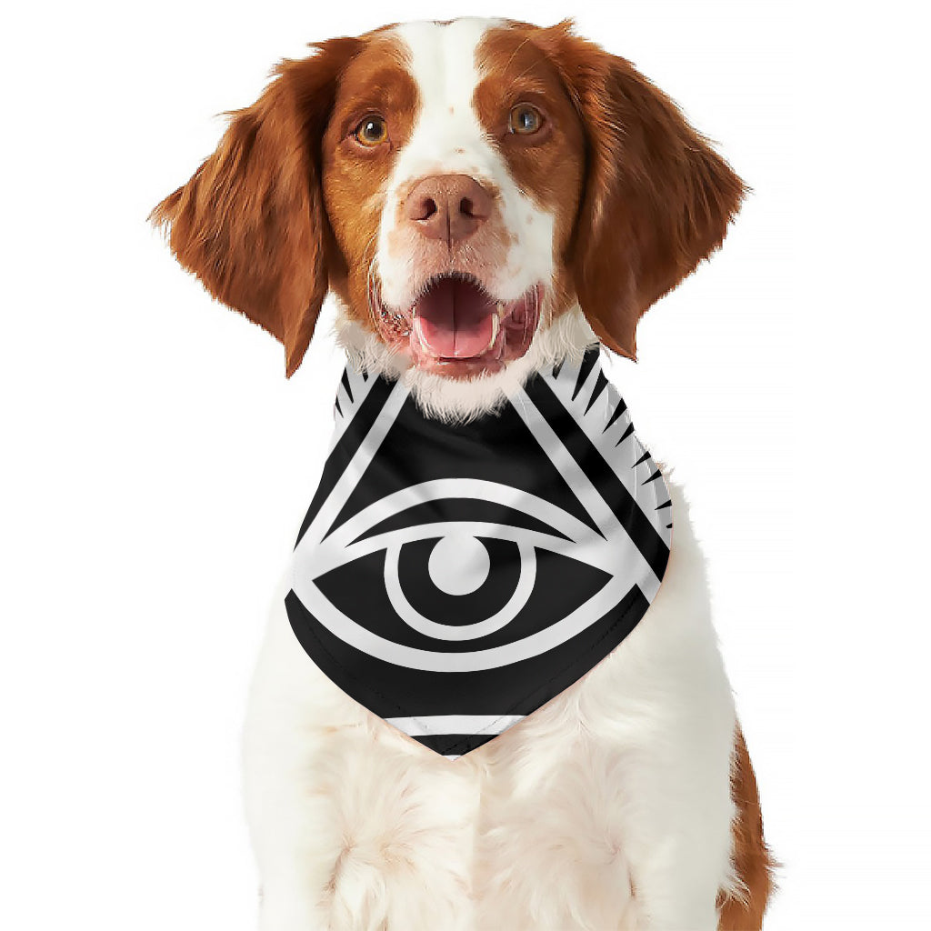 Black And White Illuminati Print Dog Bandana