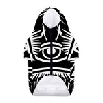 Black And White Illuminati Print Dog Zip Up Hoodie
