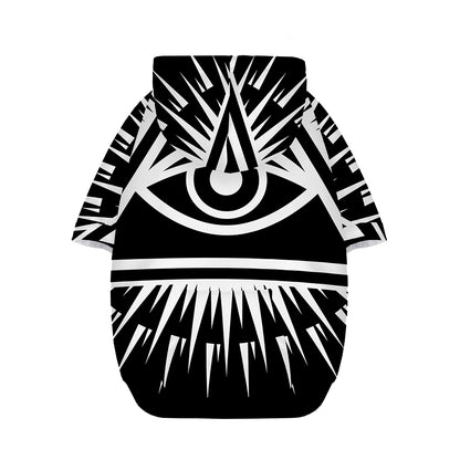 Black And White Illuminati Print Dog Zip Up Hoodie