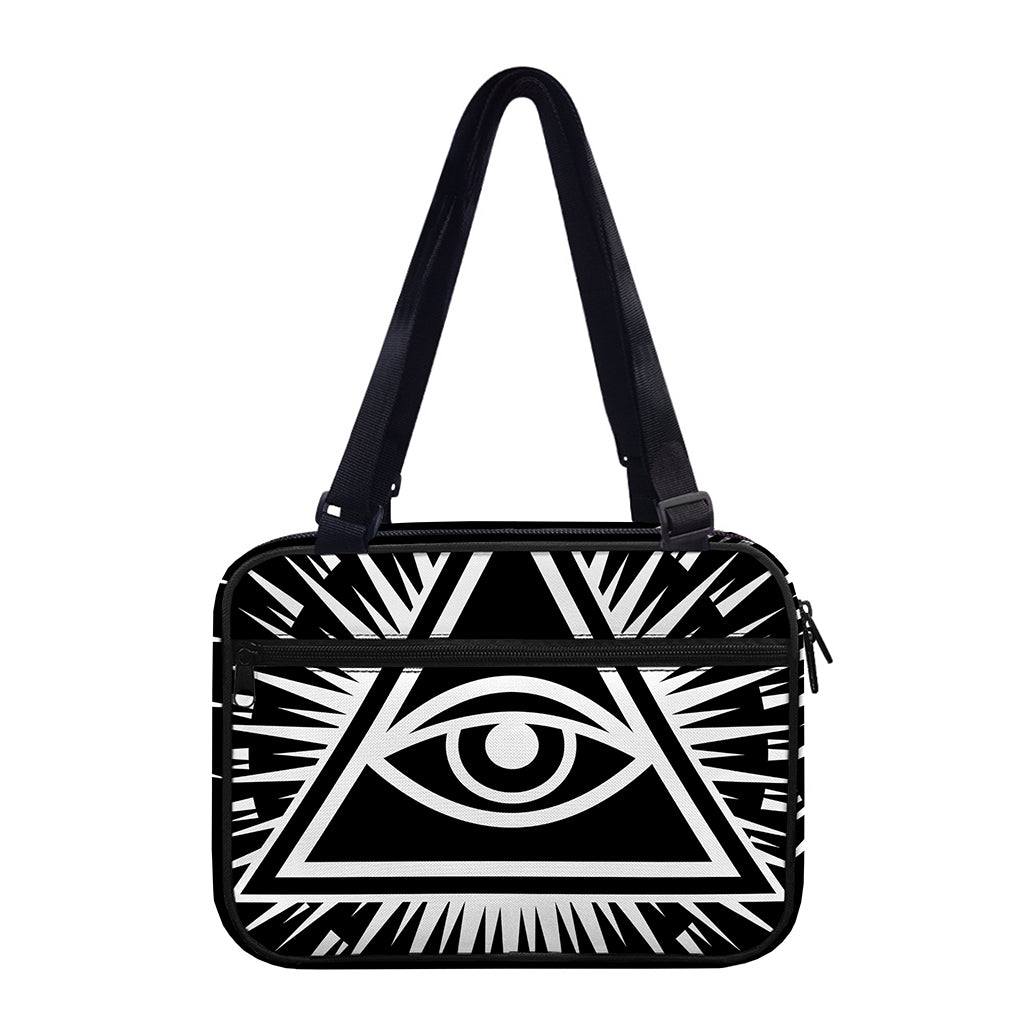Black And White Illuminati Print Double Strap Bible Bag