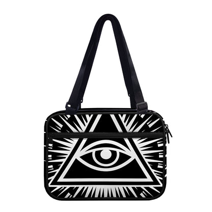 Black And White Illuminati Print Double Strap Bible Bag
