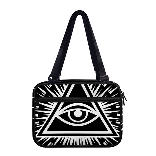 Black And White Illuminati Print Double Strap Bible Bag