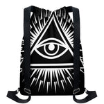 Black And White Illuminati Print Drawstring Backpack