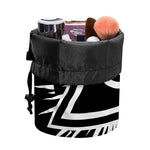 Black And White Illuminati Print Drawstring Makeup Bag