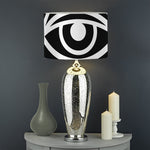 Black And White Illuminati Print Drum Lamp Shade