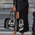 Black And White Illuminati Print Duffle Bag