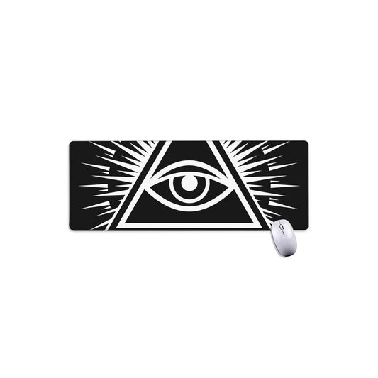 Black And White Illuminati Print Extended Mouse Pad