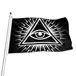 Black And White Illuminati Print Flag