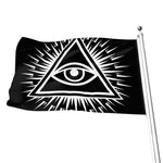 Black And White Illuminati Print Flag