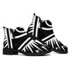 Black And White Illuminati Print Flat Ankle Boots