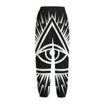 Black And White Illuminati Print Fleece Lined Knit Pants