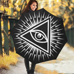 Black And White Illuminati Print Foldable Umbrella