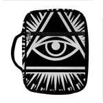 Black And White Illuminati Print Front Pocket Bible Bag