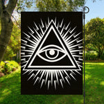 Black And White Illuminati Print Garden Flag