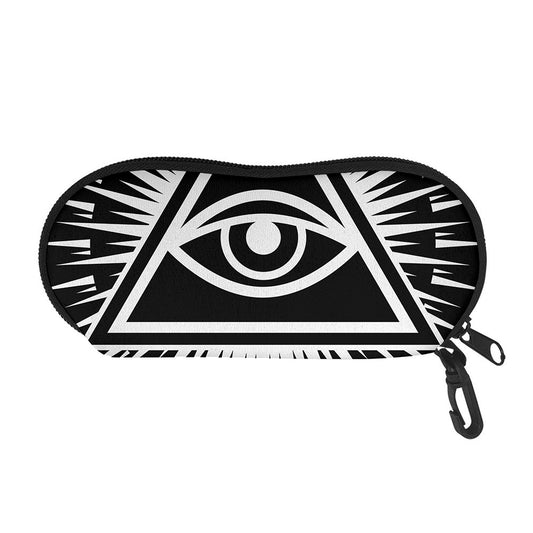 Black And White Illuminati Print Glasses Case