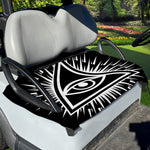 Black And White Illuminati Print Golf Cart Seat Cover